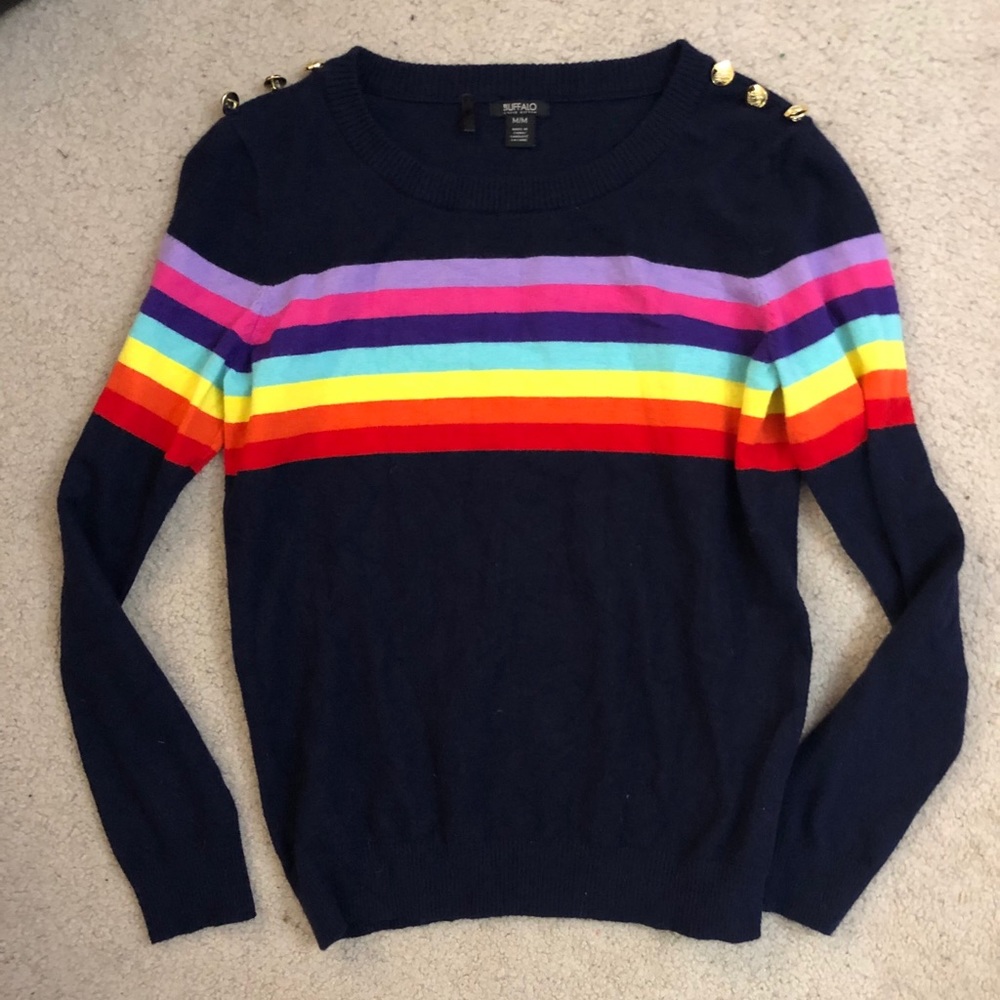 Buffalo Navy prism sweater